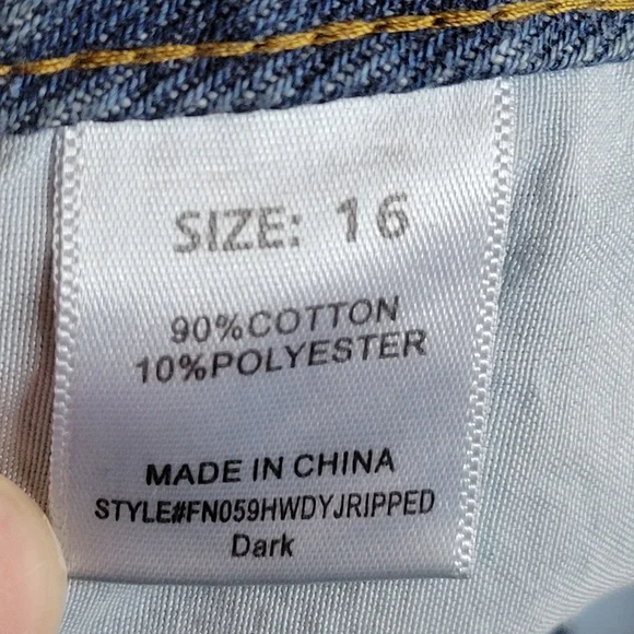 NWT Fashion Nova Drew Drop Waist Baggy Distressed Jeans, Size 16 - Picture 12 of 12